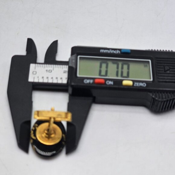 Vintage Zodiac Taurus The Bull Wrap Cufflinks Black Oval Gold Tone - Picture 4 of 4